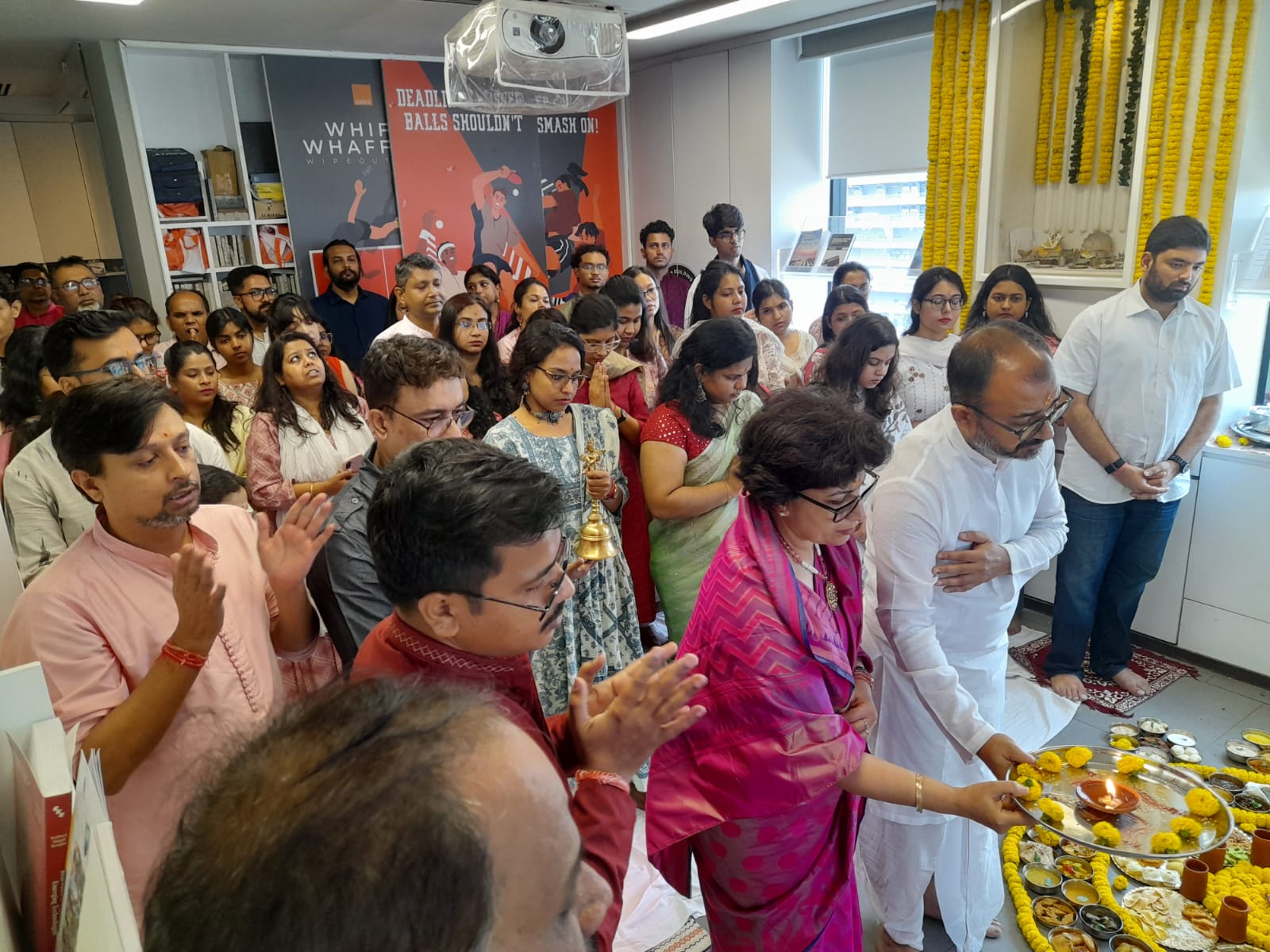 Salient team gathering for a studio puja
