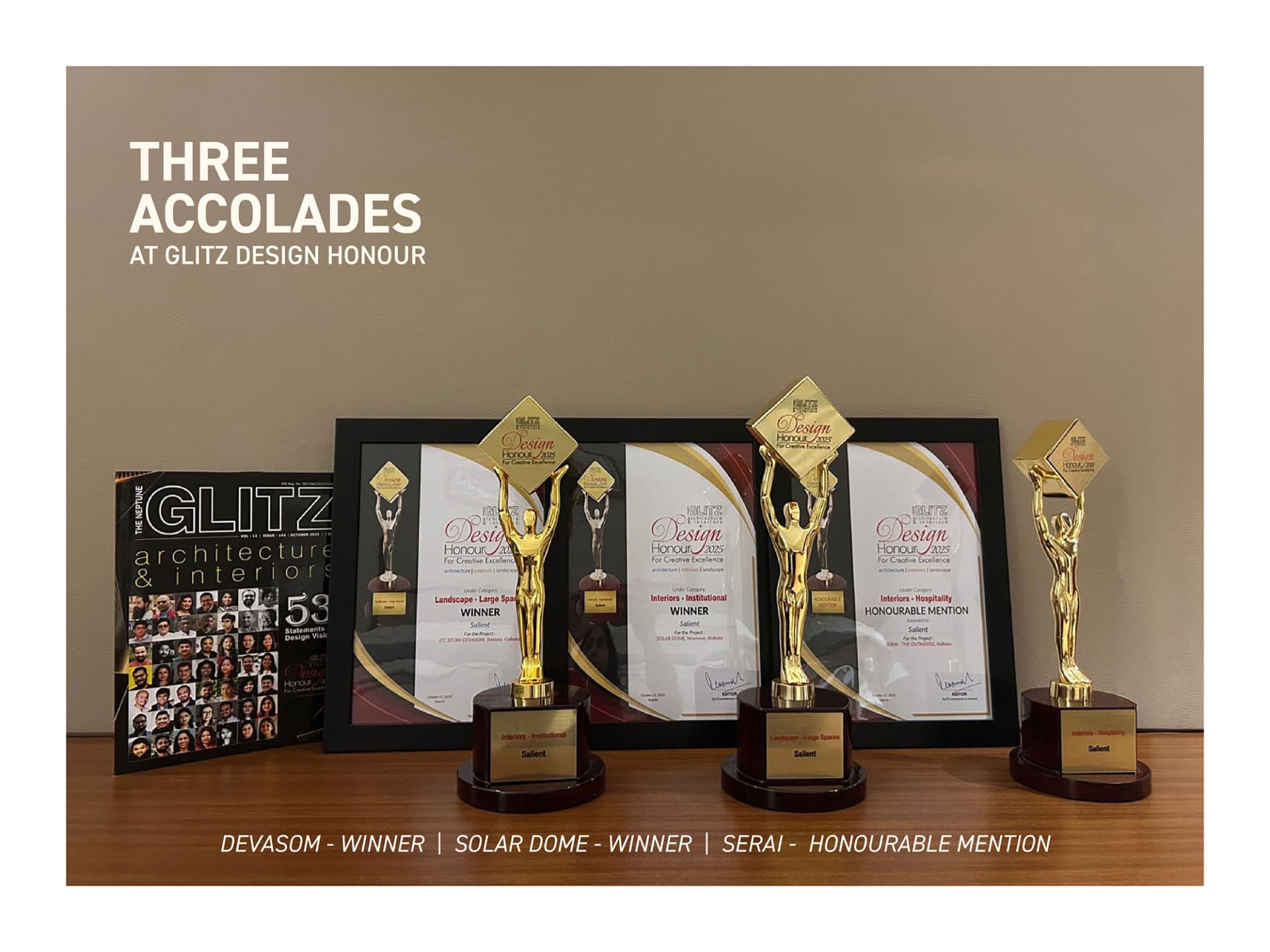 Three honours at Glitz