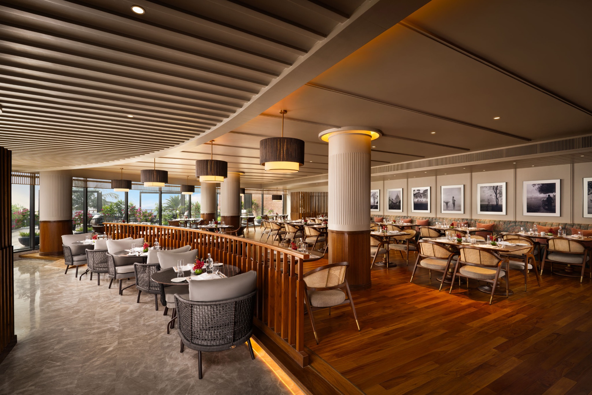 Warm timber restaurant interior